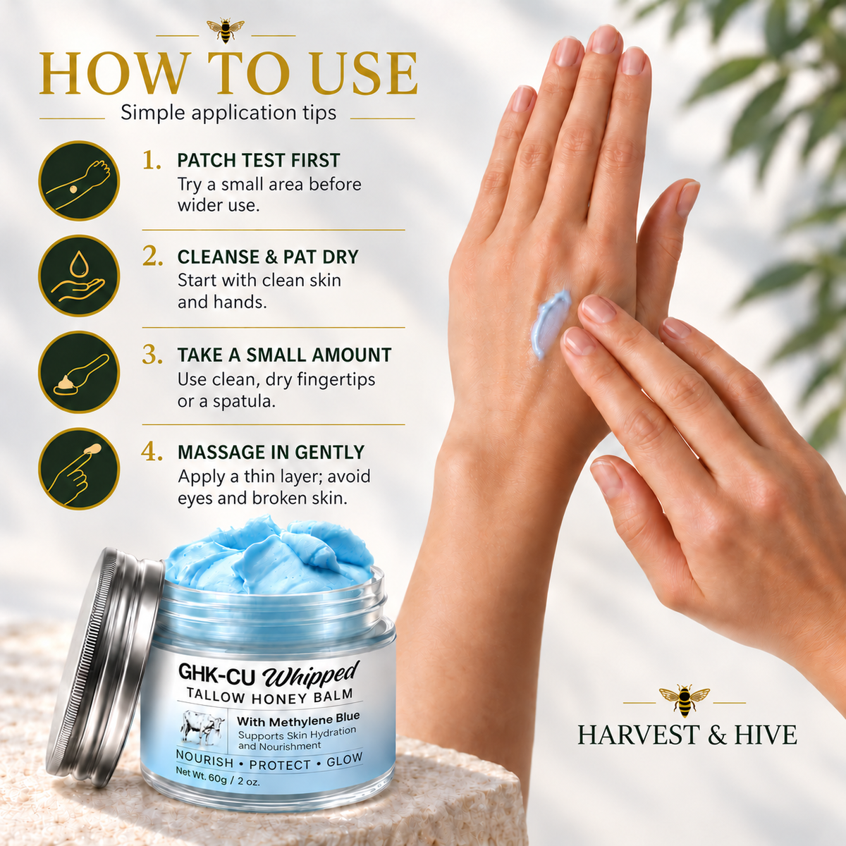 Harvest & Hive™ GHK-Cu Blue Tallow Balm - Made in the UK 🇬🇧