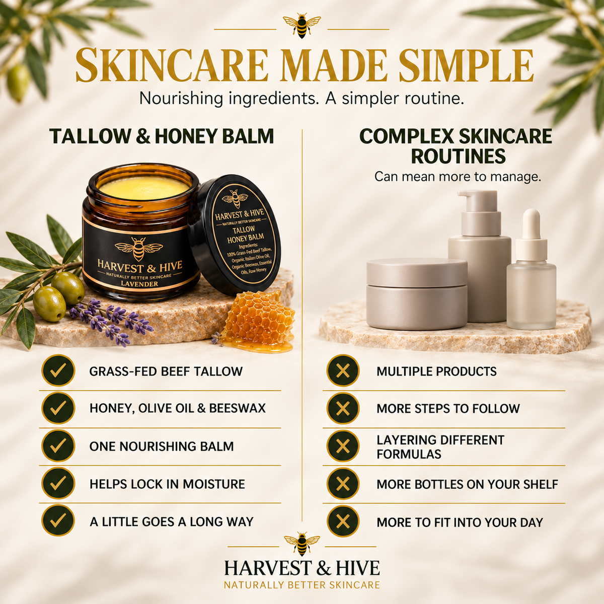 Harvest & Hive™ Organic Tallow Balm - Made in the UK 🇬🇧