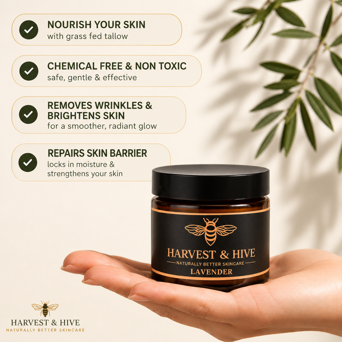 Harvest & Hive™ Organic Tallow Balm - Made in the UK 🇬🇧