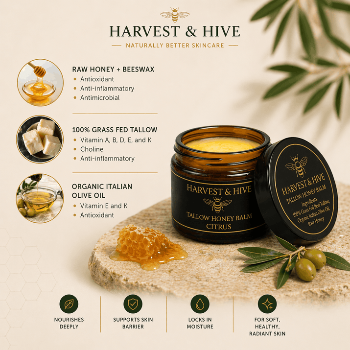 Harvest & Hive™ Organic Tallow Balm - Made in the USA 🇺🇸