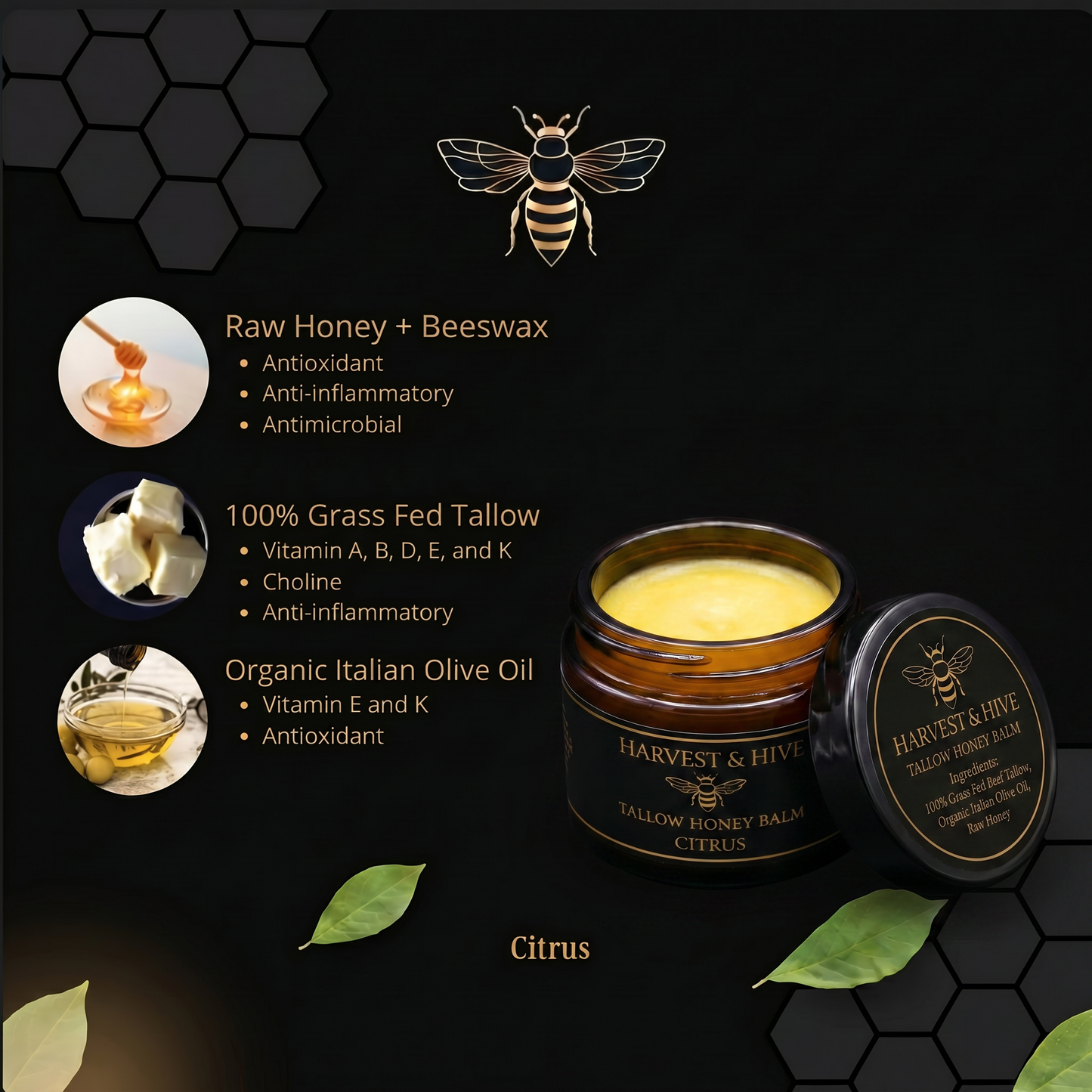 Harvest & Hive™ Organic Tallow Balm - Made in the UK 🇬🇧